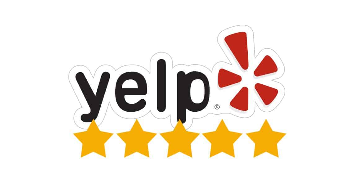 Yelp 5-star Reviews badge