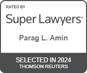 Rated By Super Lawyers Parag L. Amin Selected in 2024 Thomos Reuters Badge
