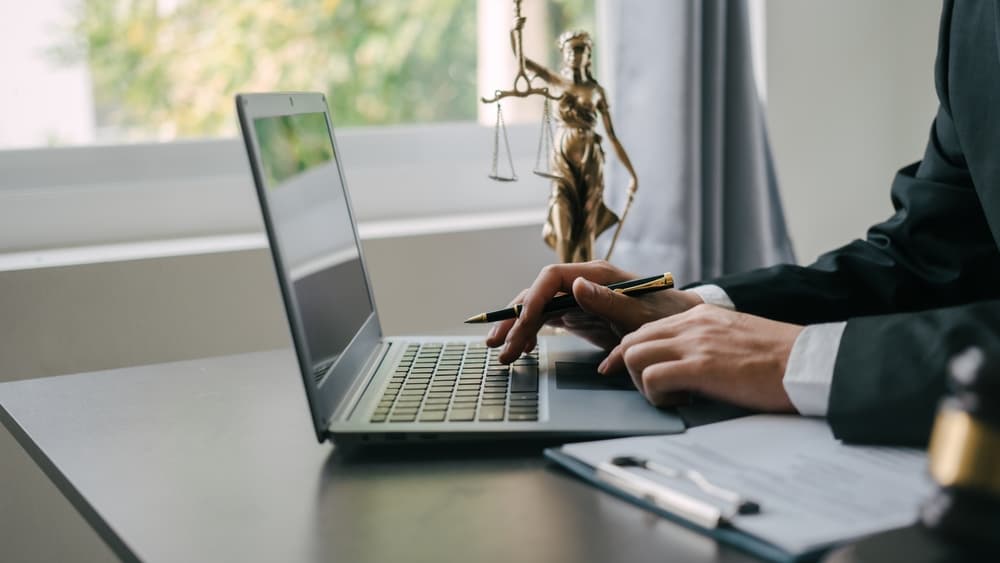 California Business Lawyer working on his laptop